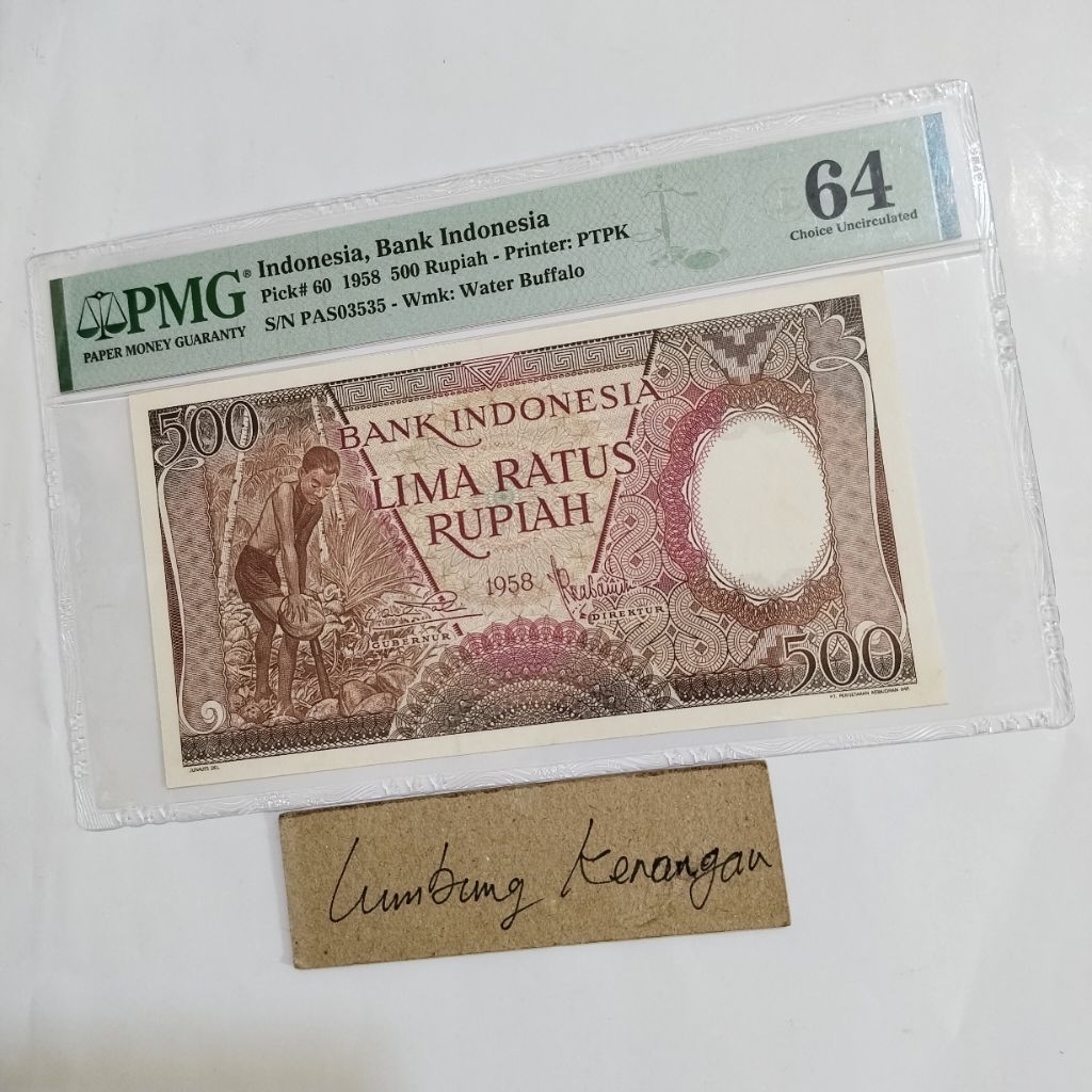 uang kuno 500 Rupiah pekerja PMG 64