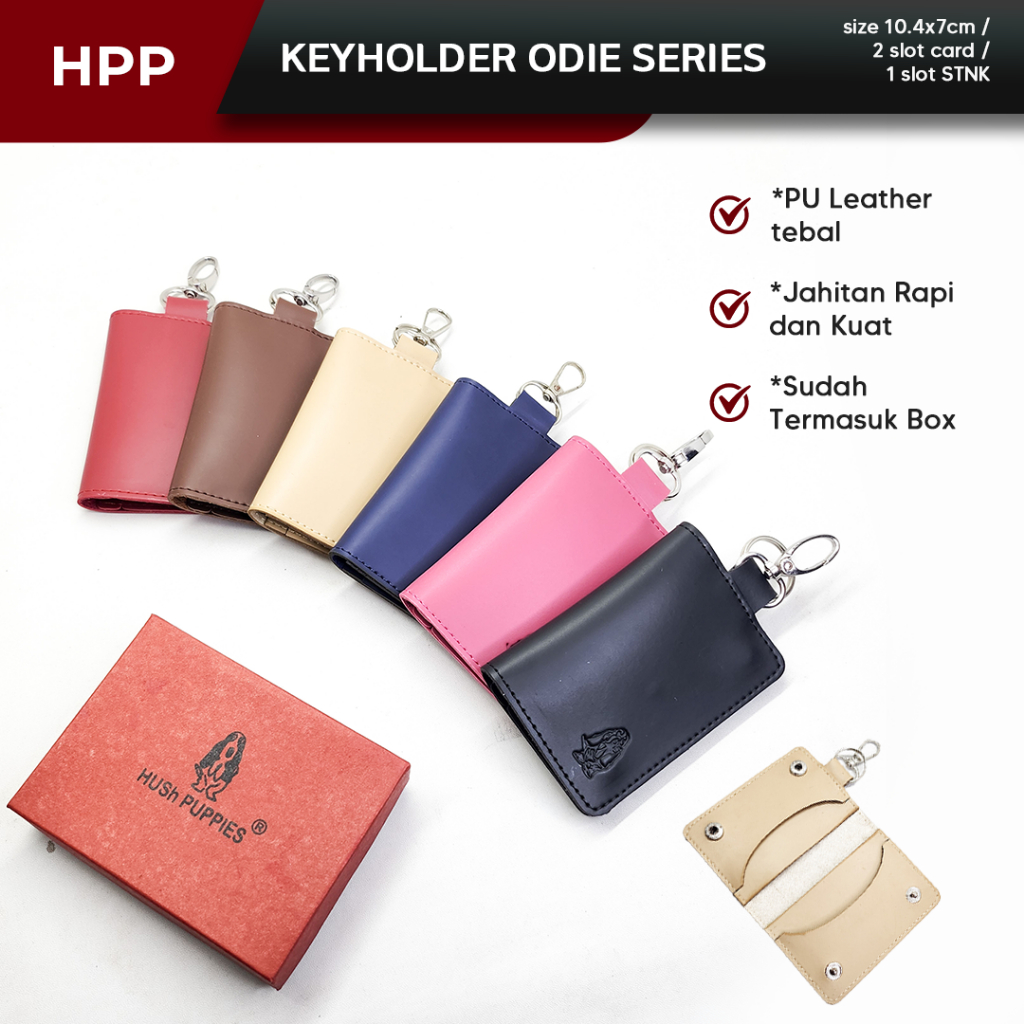 Gantungan Kunci / Dompet STNK | Hush Puppies Odie Series Premium Kulit PU
