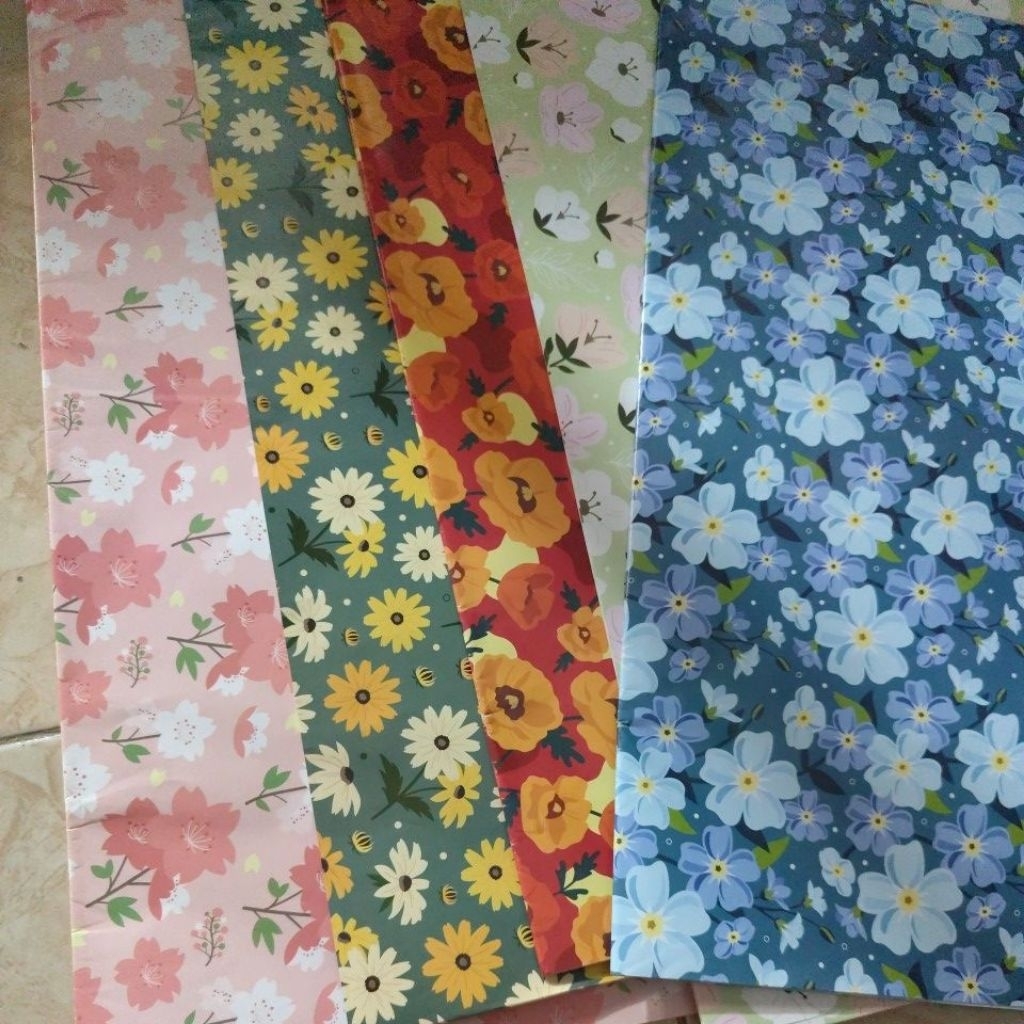 kertas kado sidu motif bunga glossy