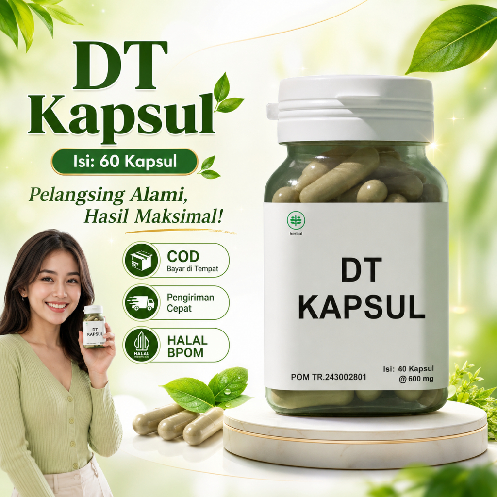 DT Kapsul 60 Kapsul Pelangsing Herbal Penghancur Lemak Perut Buncit Ampuh Ori