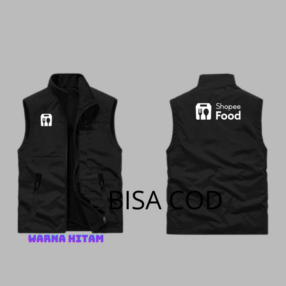 Rompi Shopeefood Terbaru Ori Rompi Driver Motor Anti Angin ShopeeFood Driver Online Bisa Custom