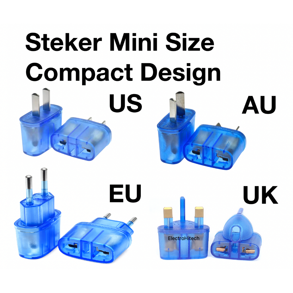Mini Steker Colokan Listrik Converter US AU EU UK To EU US AU UK Adaptor Konverter Adapter Travel 12