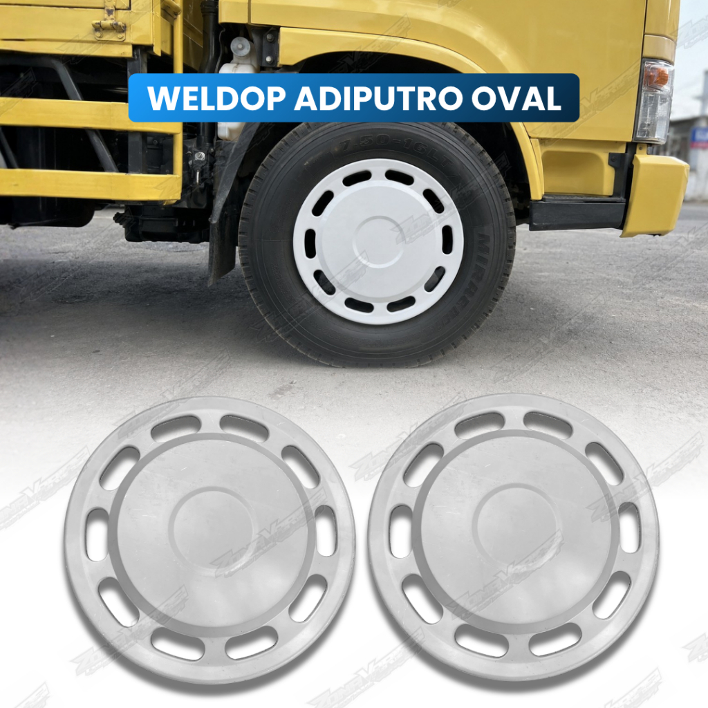 (1 pcs) Weldop truk Adiputro Oval bahan plat RING 16/Ring 15 BONUS dudukan