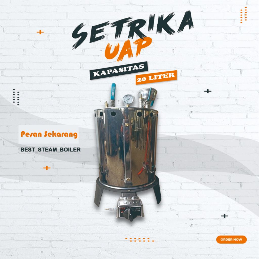 SETRIKA UAP BOILER LAUNDRY KAPASITAS 20/25/30 LITER || LENGKAP 1 SETRIKA