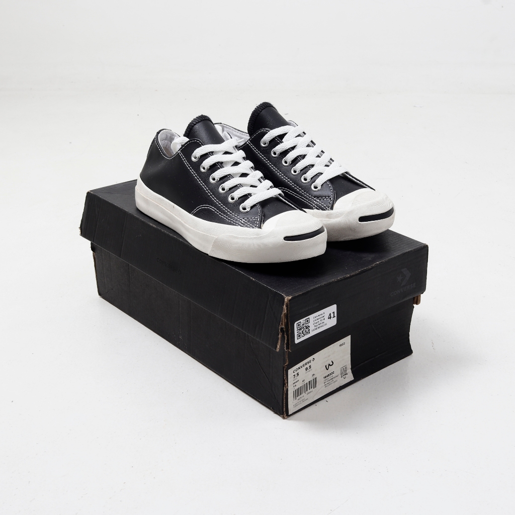 (SLKCK) Sepatu Sneakers Converse Jack Purcell Leather Black White