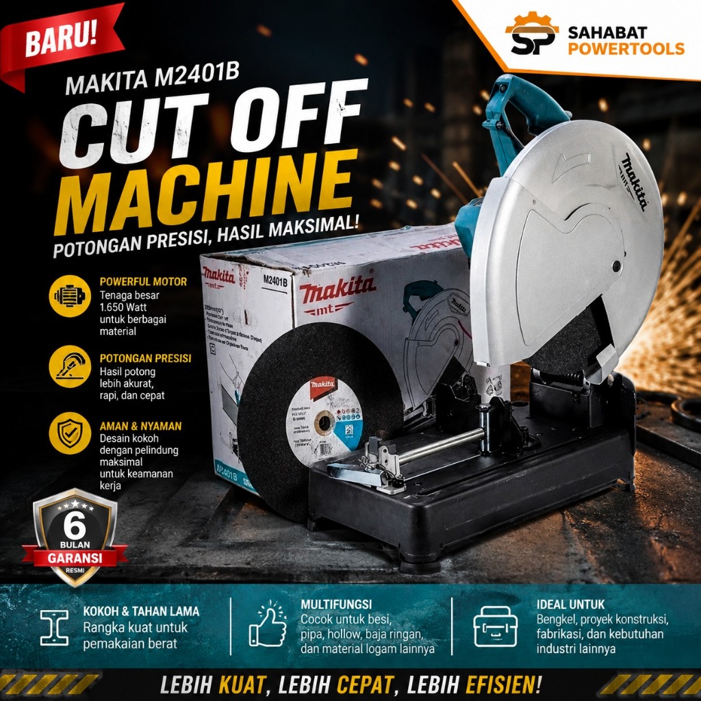 GARANSI ORI MAKITA M2401B Mesin Cut Off 14 Inch Potong Besi Cutting Wheel MAKTEC MT243 MT 243 M 2401