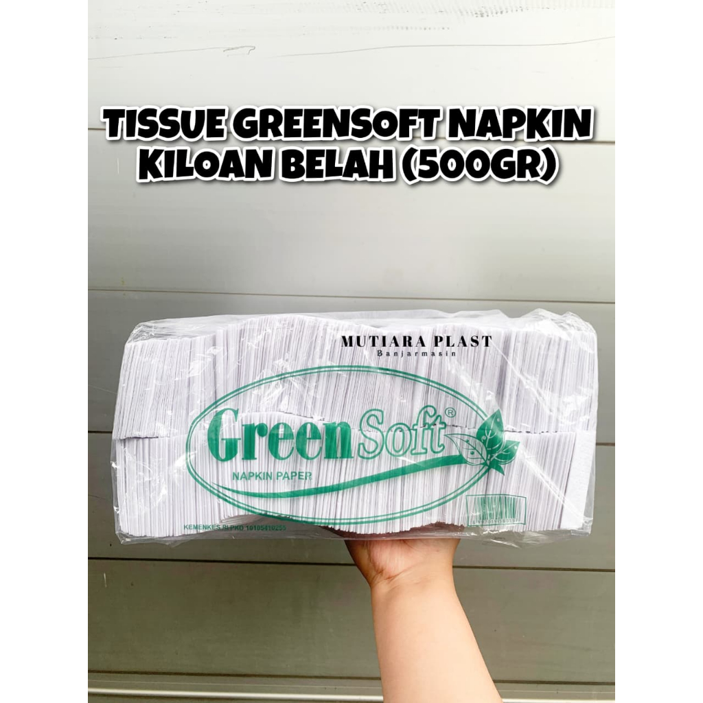 Tisu Greensoft Napkin Kiloan belah (500gr)