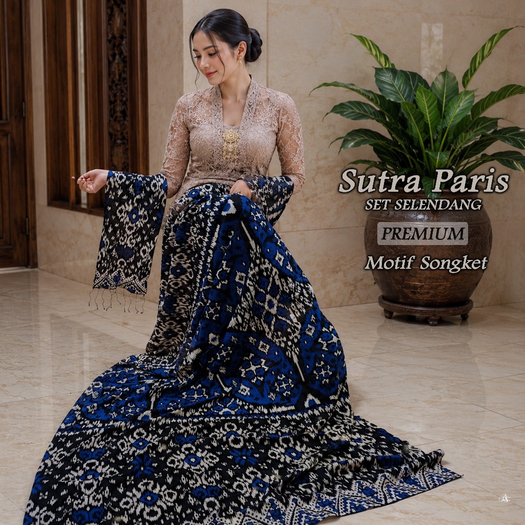 Kamen Sutra Paris Bali Ori Motif Gringsing  Adem Setelan Kebaya Wanita Kain Batik Lembaran Sarung se