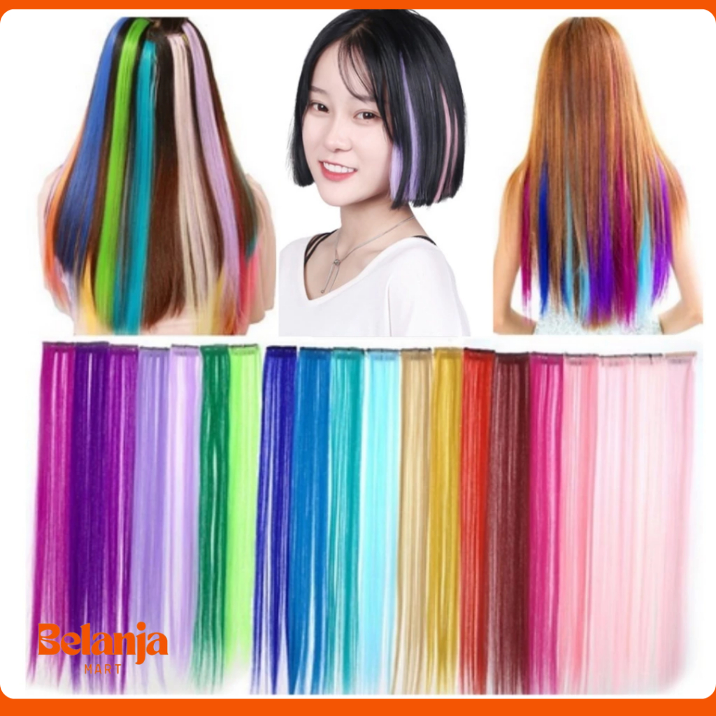 HAIR CLIP WIG RAMBUT HIGHLIGHT PALSU KLIP RAMBUT SAMBUNG PALSU RAMBUT EXTENSION