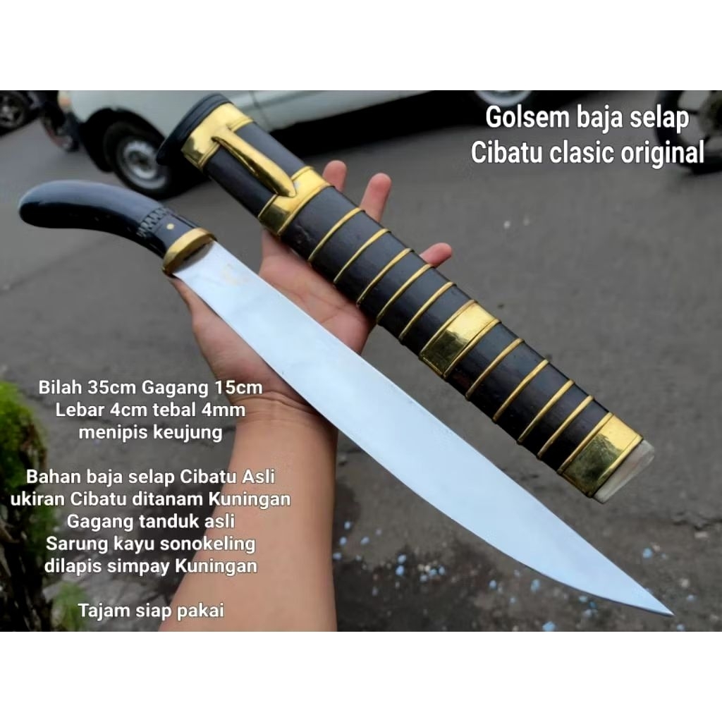 GOLOK PISAU SEMBELIH BAJA SELAP PANJANG 35 dan 40 cm