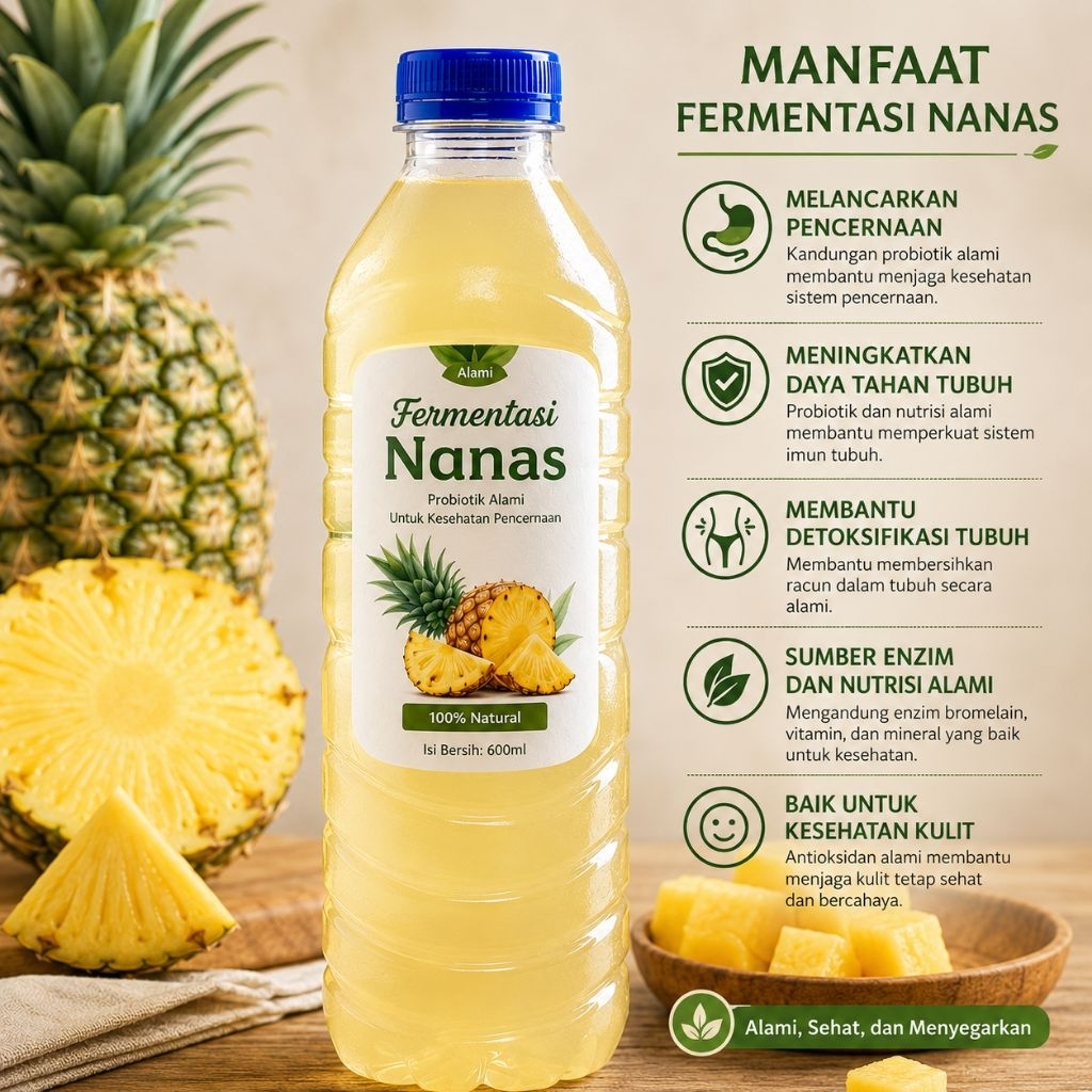 fermentasi buah nanas 600ml