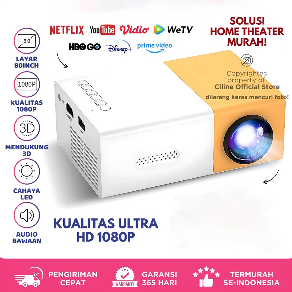 Mini Proyector Portable Led Mini Projector Hp Mini Home Theater HDMI YG300 For Home Theater