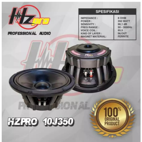 SPEAKER HZPRO 10” HZ10J350 (SUDAH PACKING KAYU)