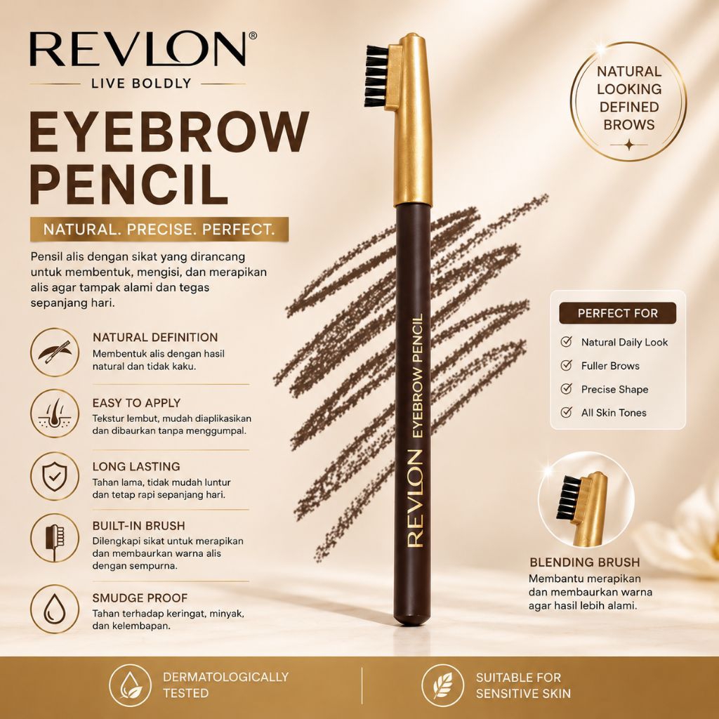 Revlon Eyebrow Pencil With Brush / Revlon Pensil Alis