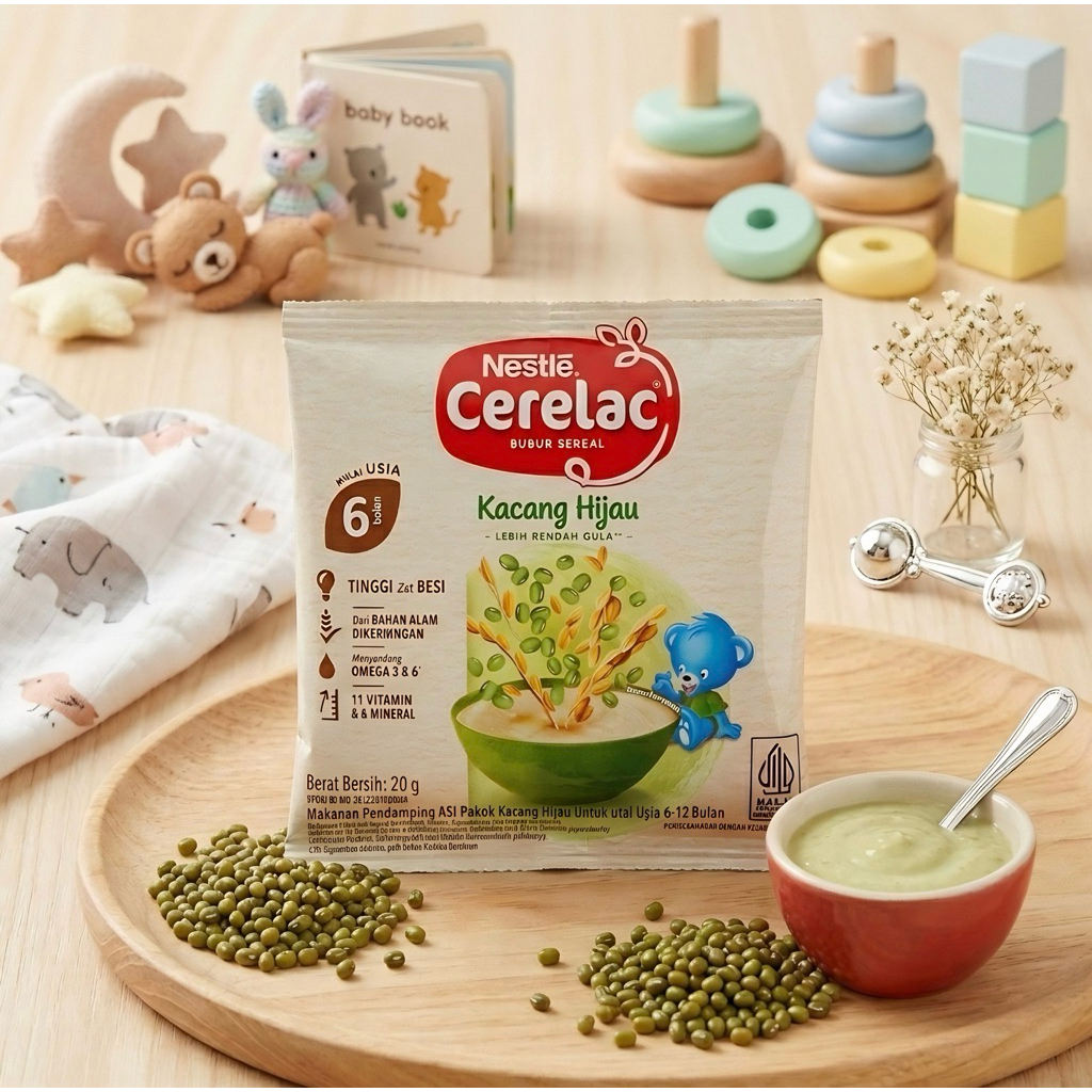Cerelac Bubur Sereal Kacang Hijau 20 gram / Nestle Cerelac Kacang Hijau / Cerelac Kacang Ijo / Cerel