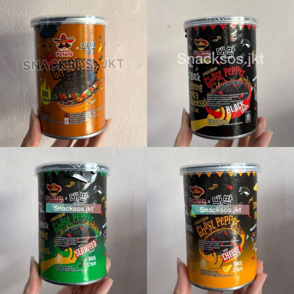 MISTER POTATO DAEBAK CHIPS GHOST PEPPER ORIGINAL / CHEESE / SEAWEED / BBQ - MR POTATO