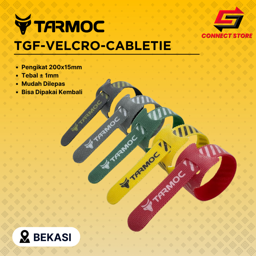 Tarmoc TGF-VELRO-CABLETIE | Perekat/Kretekan Cable Tie Kabel Ties Strap Pengikat kabel 200x15mm