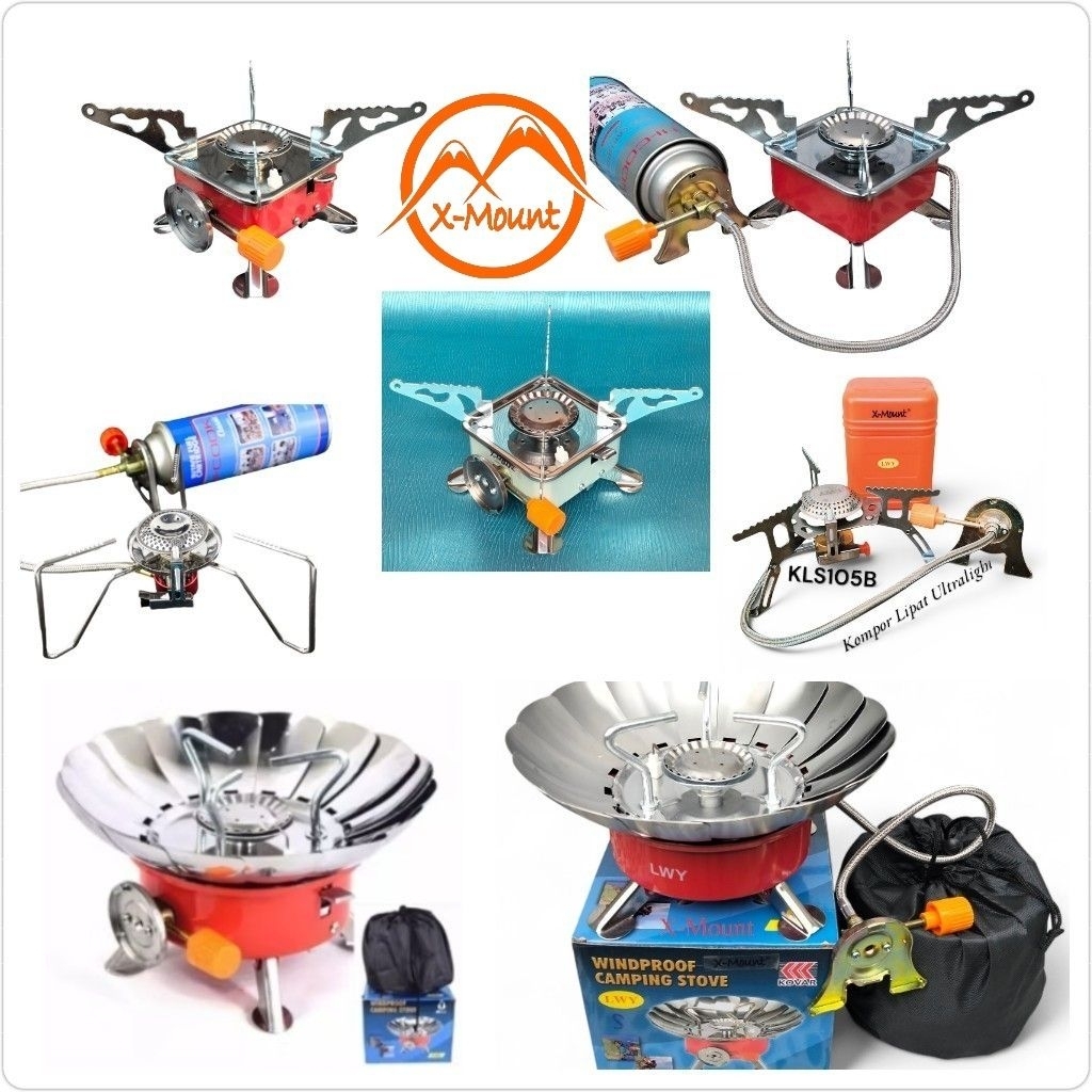 Kompor Camping Portable Selang Kotak Bunga Sage