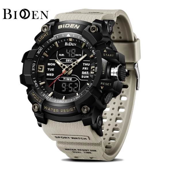 BIDEN R013 Original Jam Tangan Pria Sport Analog Digital Multifungsi Anti Air Fashion Cowok