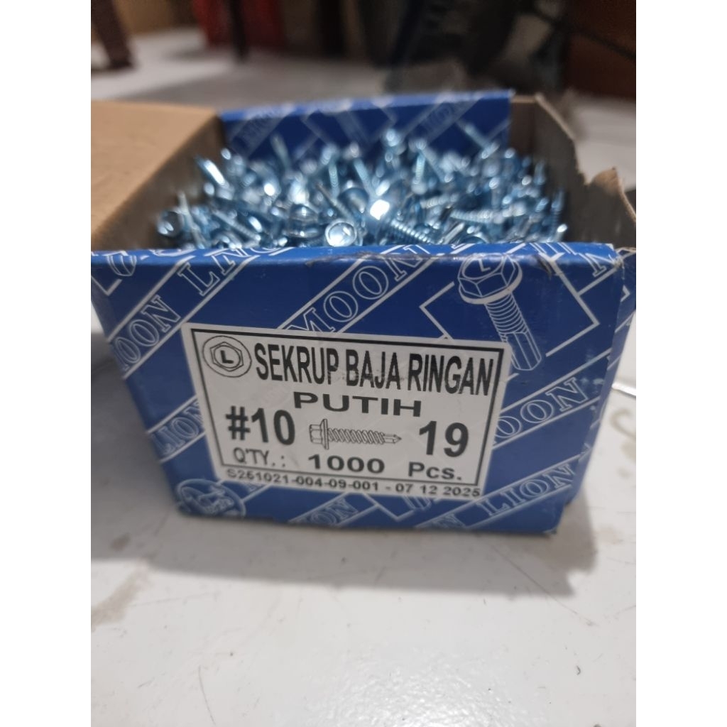 moon lion sekrup baja ringan/roofing baja ringan #10×19 kunci 8