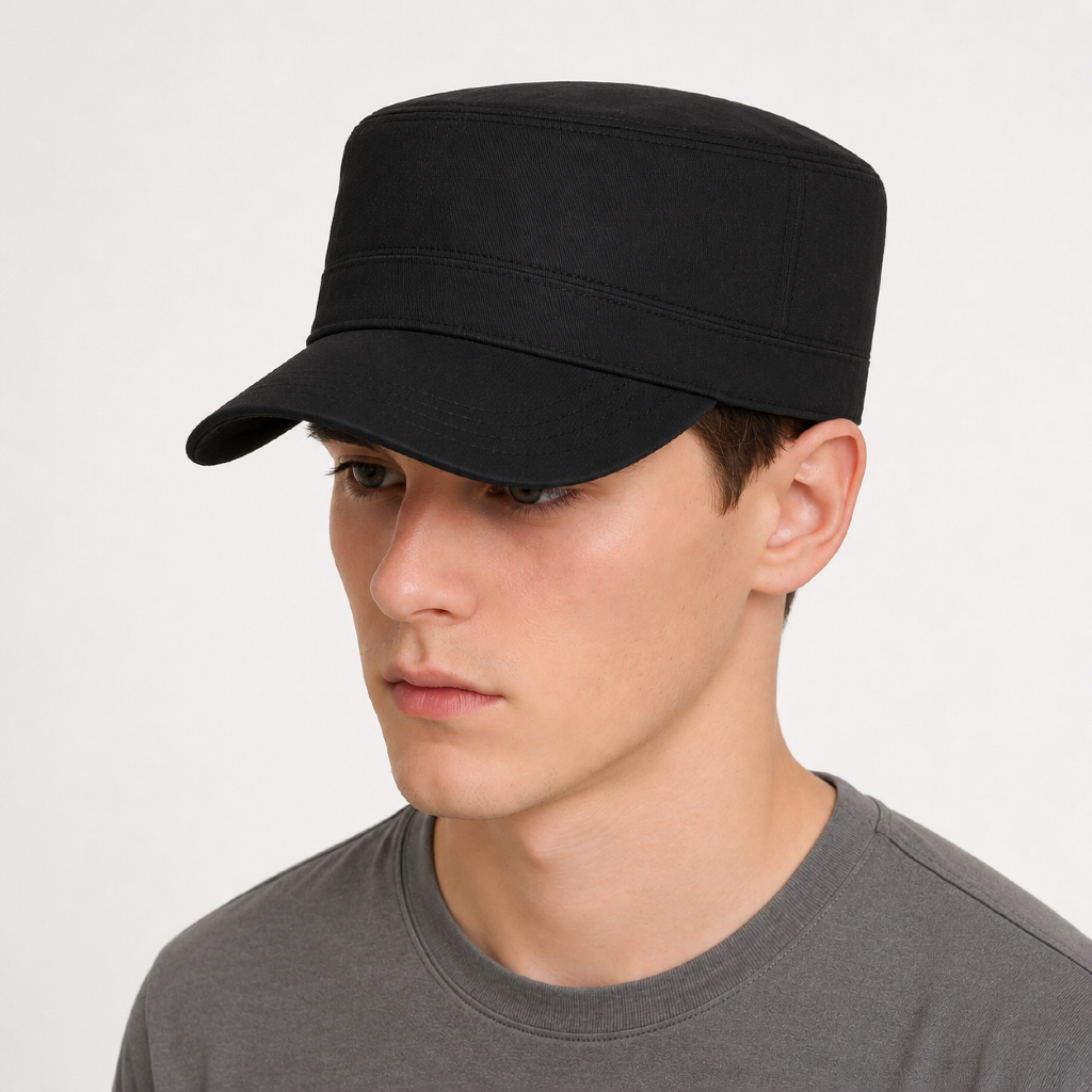 Topi Komando Pria Wanita Warna Hitam – Military Cap Kasual Outdoor Stylish / Topi Tentara Unisex