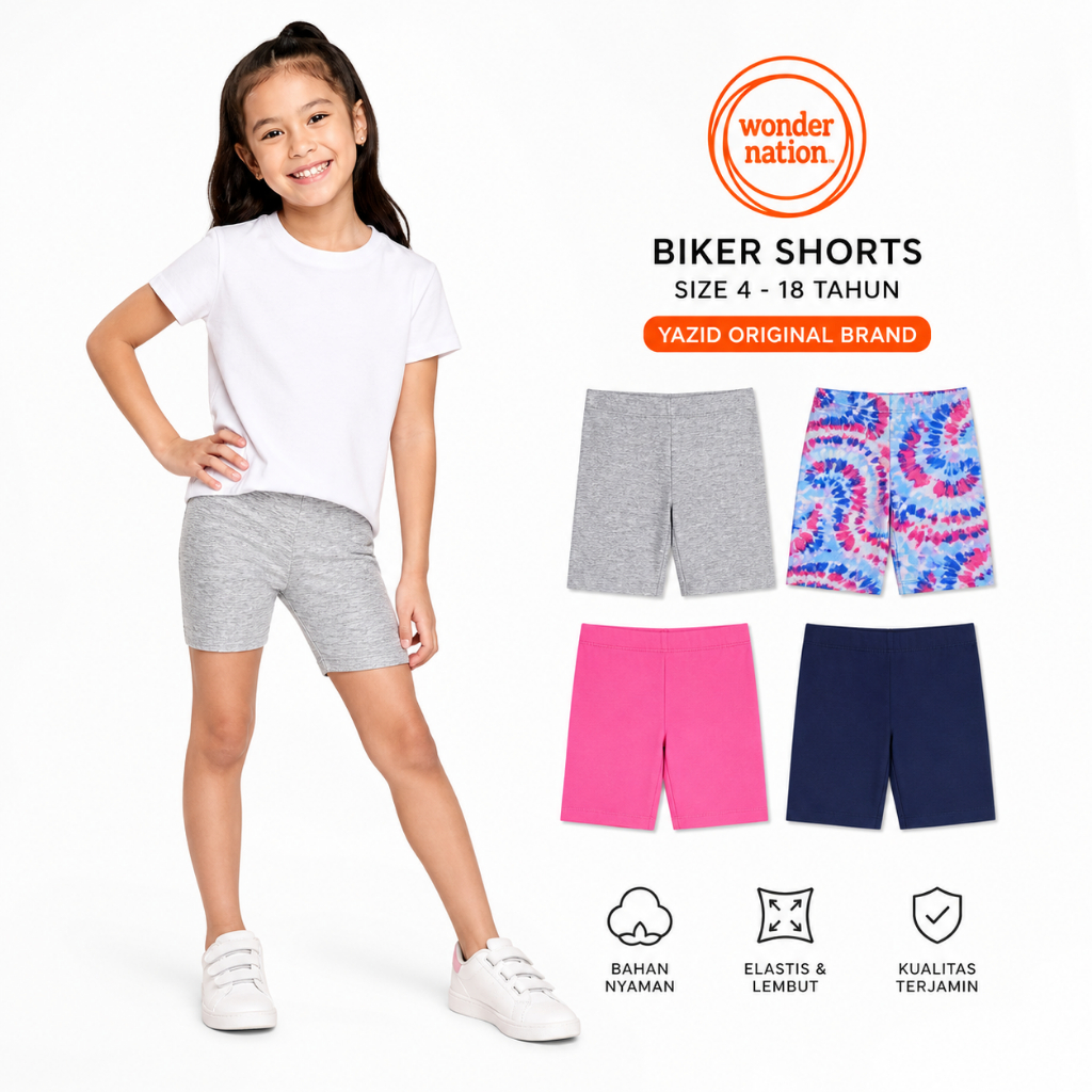 Wonder Nation Hot Pants Celana Pendek Anak Perempuan Original Size 4-18 Tahun