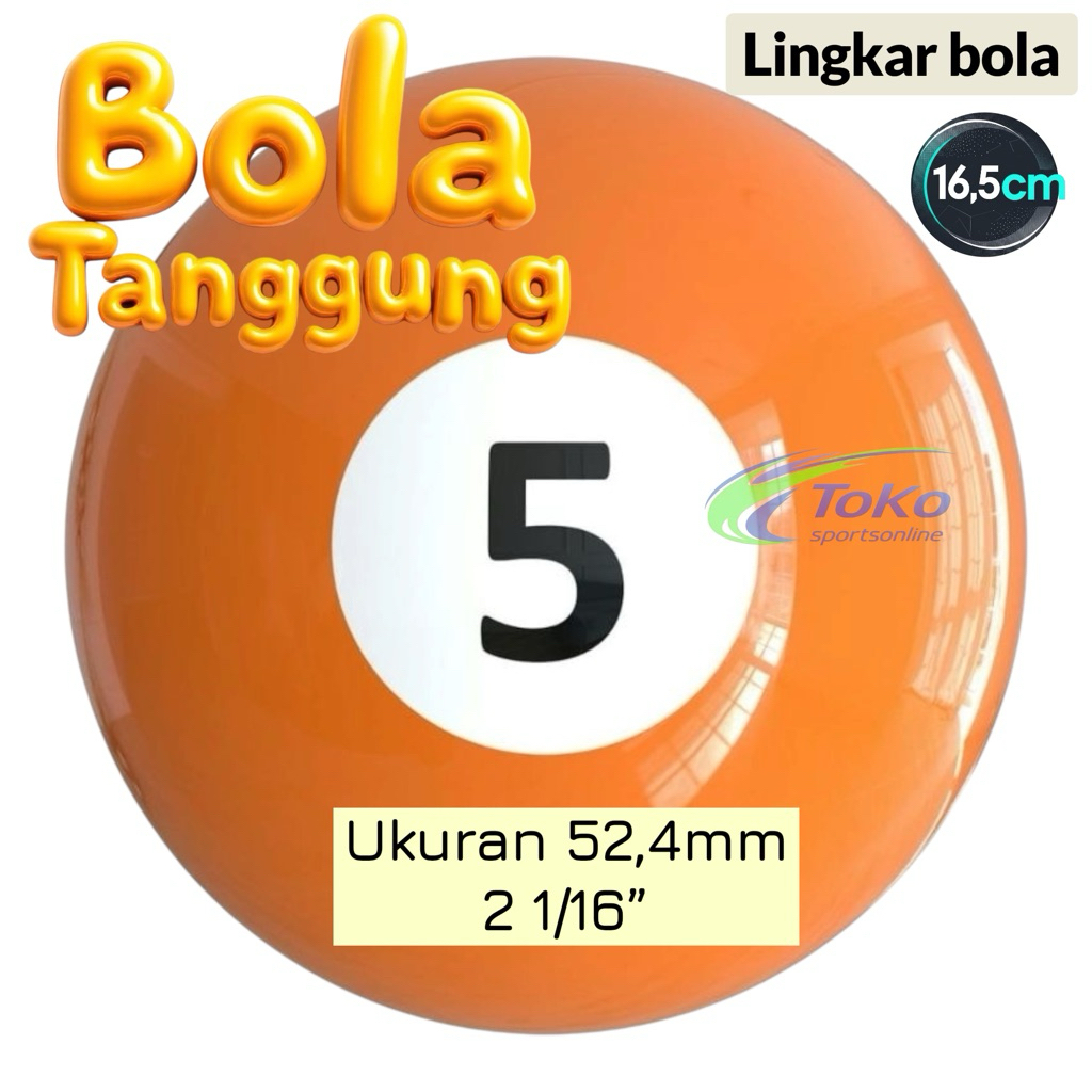 Satuan bola biliar nomer 5 billiard ukuran 52mm