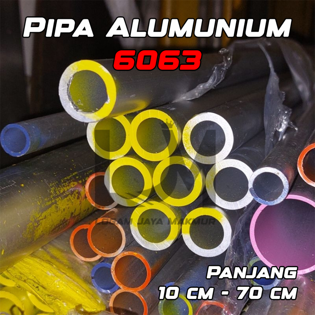 Pipa Alumunium / Aluminium 6063 OD 19 mm x ID 13 mm Tebal 3 mm Harga panjang per 10 cm • 15 cm • 20 