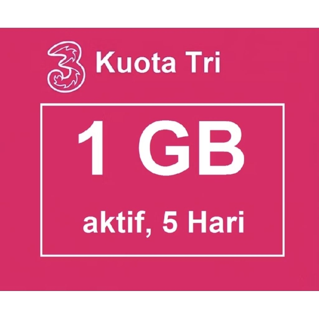 Kuota Murah Tri 1GB aktif 5 hari
