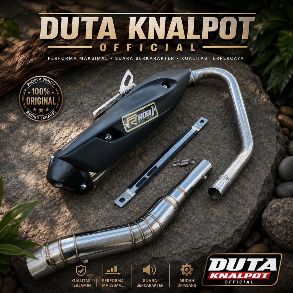 Knalpot Sport Robi Bass Adem Gerung PNP Standar Racing Full BassUntuk Motor Byson Vixion R15v3 MX So