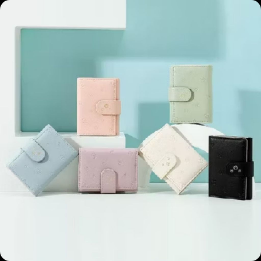 Dompet lipat Wanita Mini Motif Paw Embos Lucu Dompet Wanita Kecil Pendek Lipat
