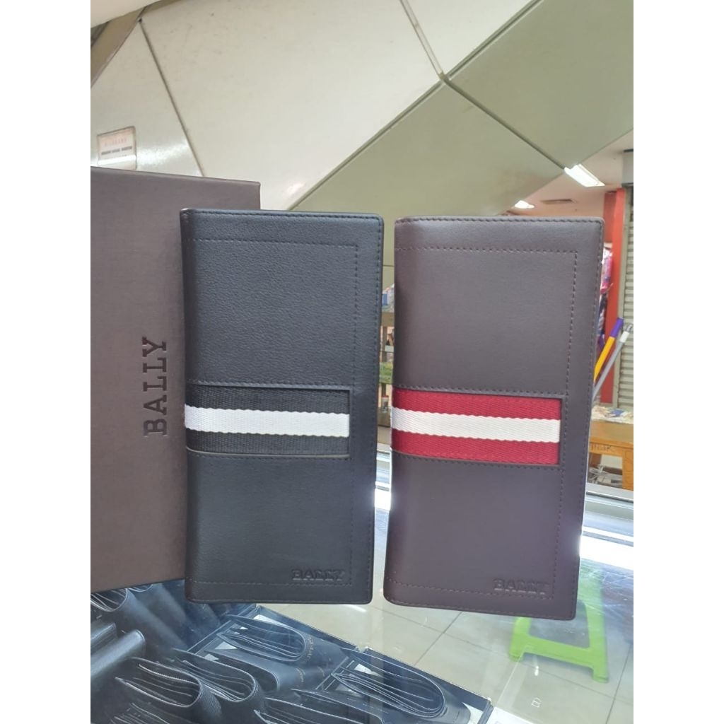 Dompet panjang pria Bally kulit asli