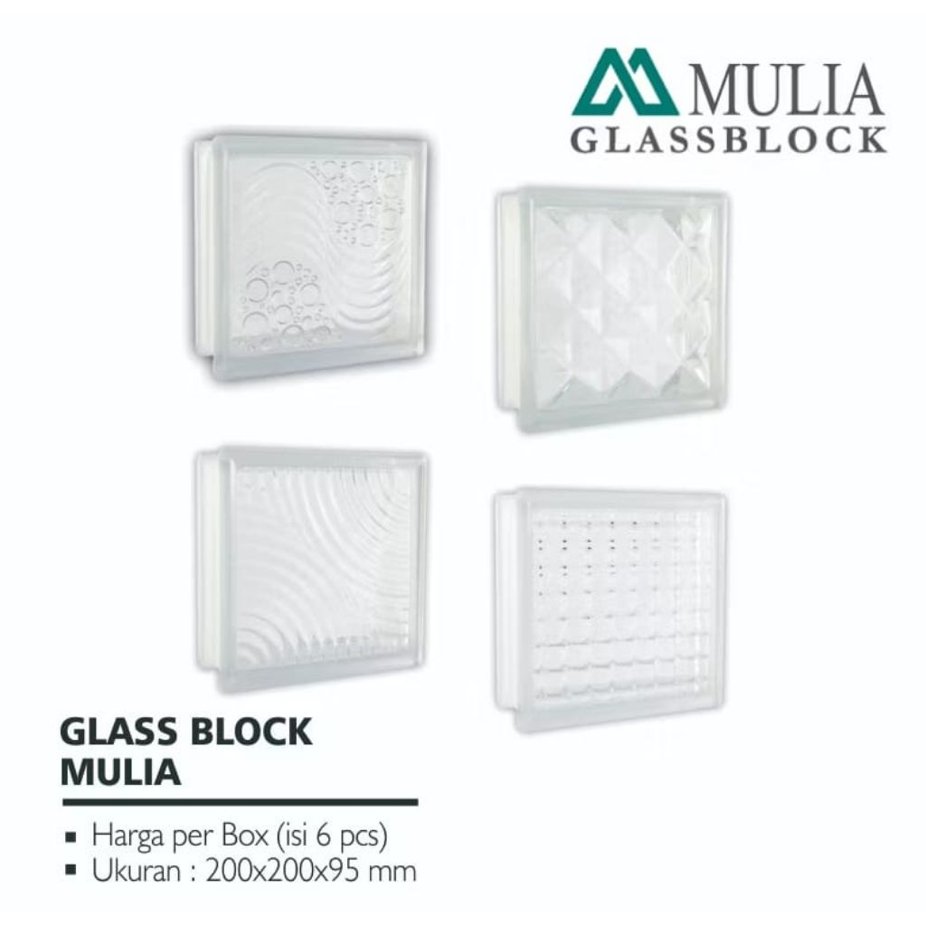 GLASS BLOCK MULIA MOTIF LENGKAP / GLASSBLOCK DINDING SATUAN