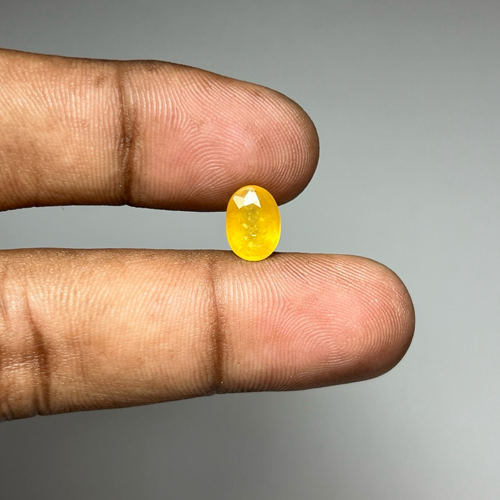 Natural Yellow Sapphire Tanzania Batu Yellow Safir yakut Dim 9.5x7x4.5