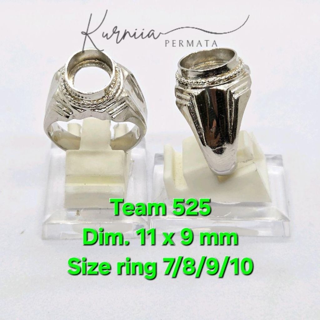 Ring Emban Alpaka Super Dim 11x9mm Tanam Polos Motif CEKUNG / Pengikat Ring Cincin Batu Akik Eceran