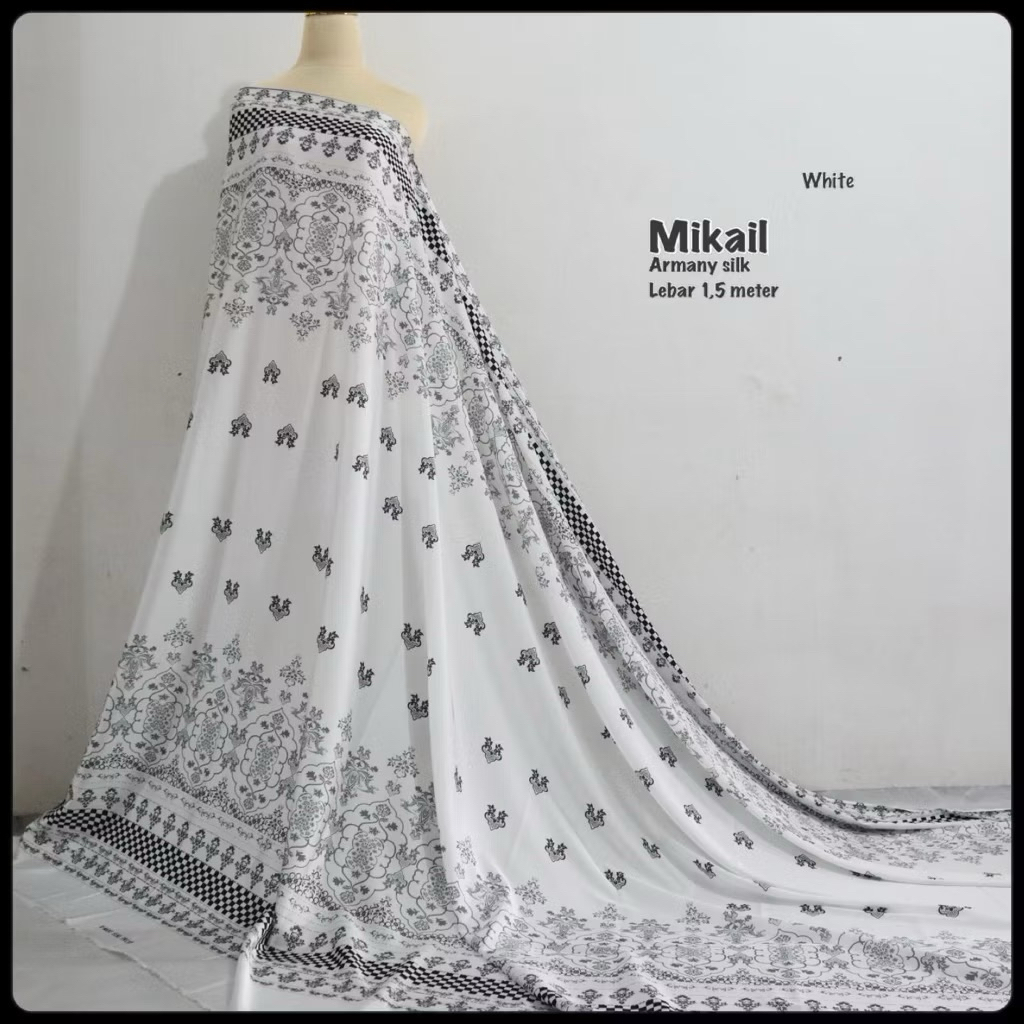 Kain Armani Silk Meteran Motif SISHY//Kain Motif Terbaru//Kain Silky Premium//Bahan Gamis Meteran//K