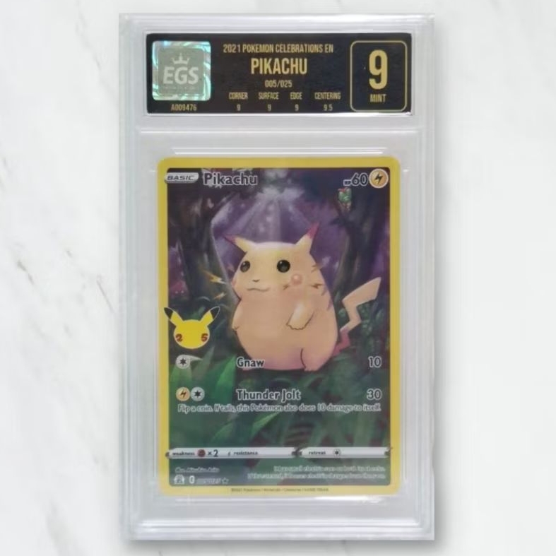 Kartu CCG Pokemon Pikachu 25Th Anniversary Celebrations 005/025 Promo English Grading EGS 9