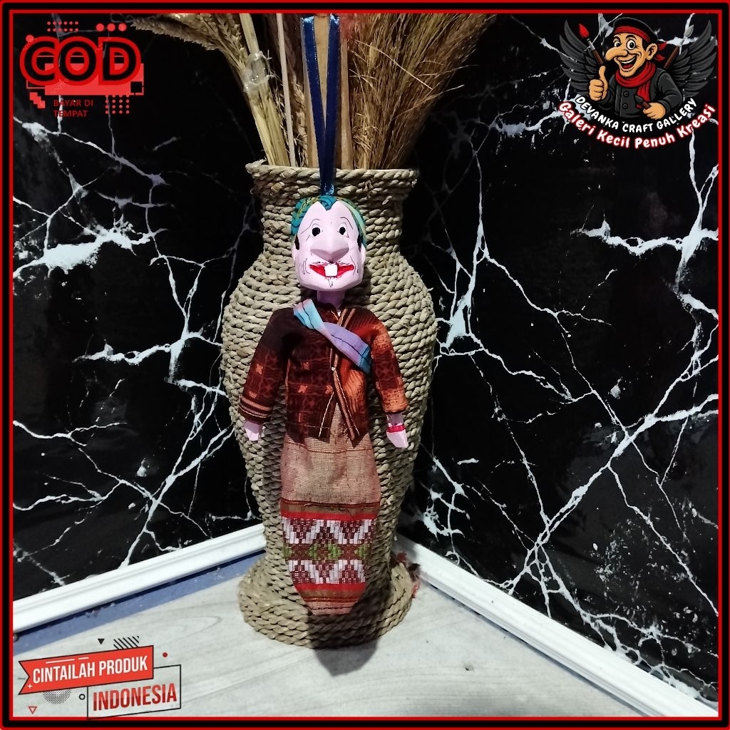 Gantungan Spion Dalam Mobil Karakter Wayang Golek Semar Cepot Dewala Gareng Rama Sinta Handmade