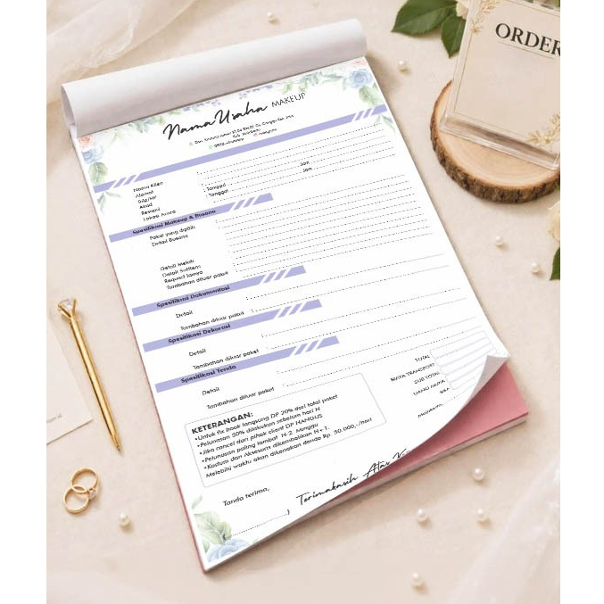 Nota Custom F4 Wedding Minimalis Aesthetic | Bisa Nama & Logo | Cocok untuk Toko & Event