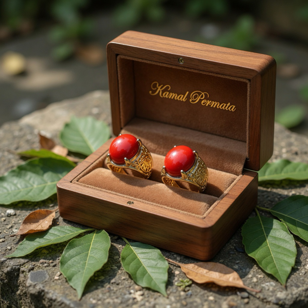 Cincin Batu Akik Pria Merah Delima bisa menyala
