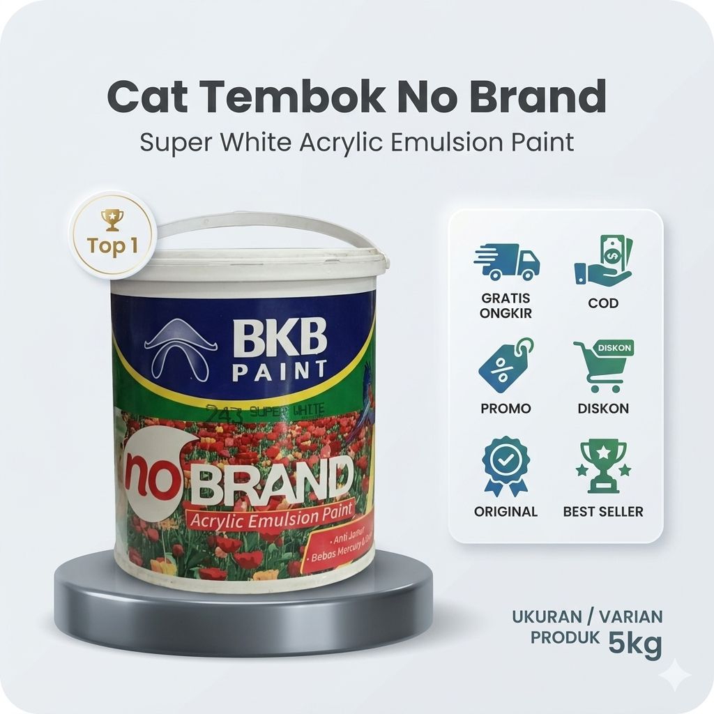 [COD] Cat Tembok Super White BKB Paint No Brand Acrylic Emulsion