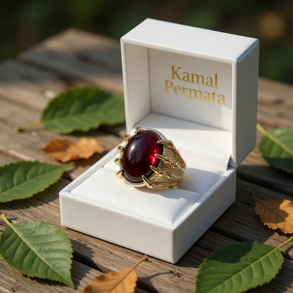 Cincin Batu Akik Kecubung Wulung Menyala Crsytal Merah