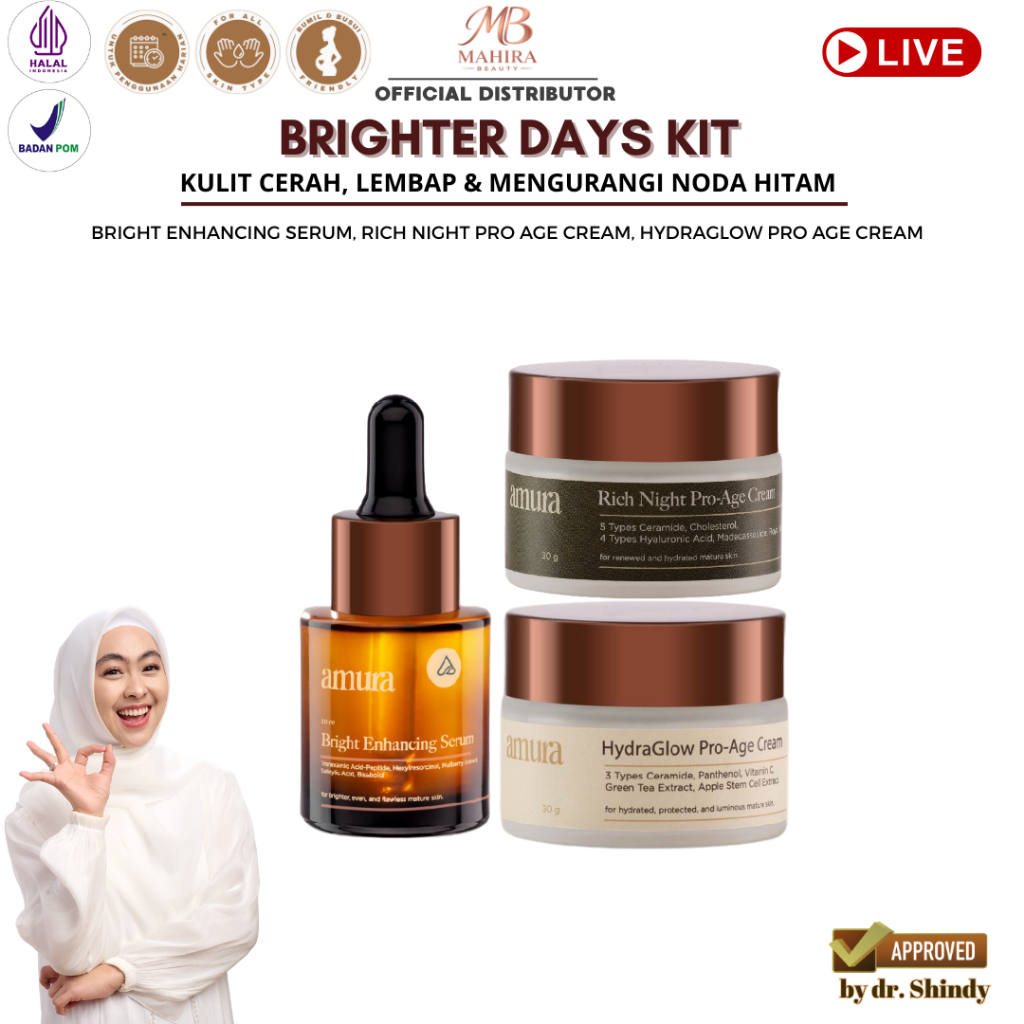 [AMURA] Amura Paket Brighter Days Kit Skincare Dewasa by dr Shindy Putri c1
