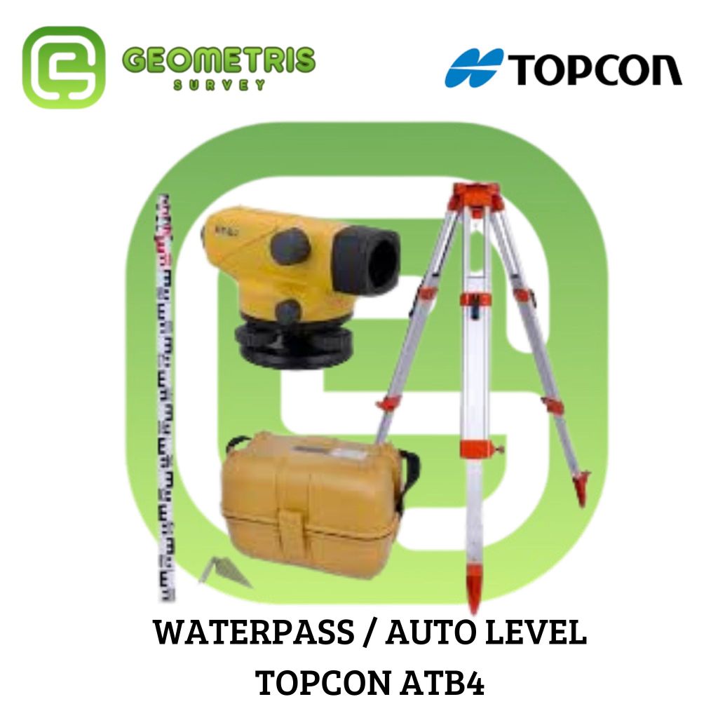 Waterpass / Auto Level TOPCON ATB4 / Topcon ATB-4 / Topcon AT-B4 + Aluminium Tripod dan Rambu
