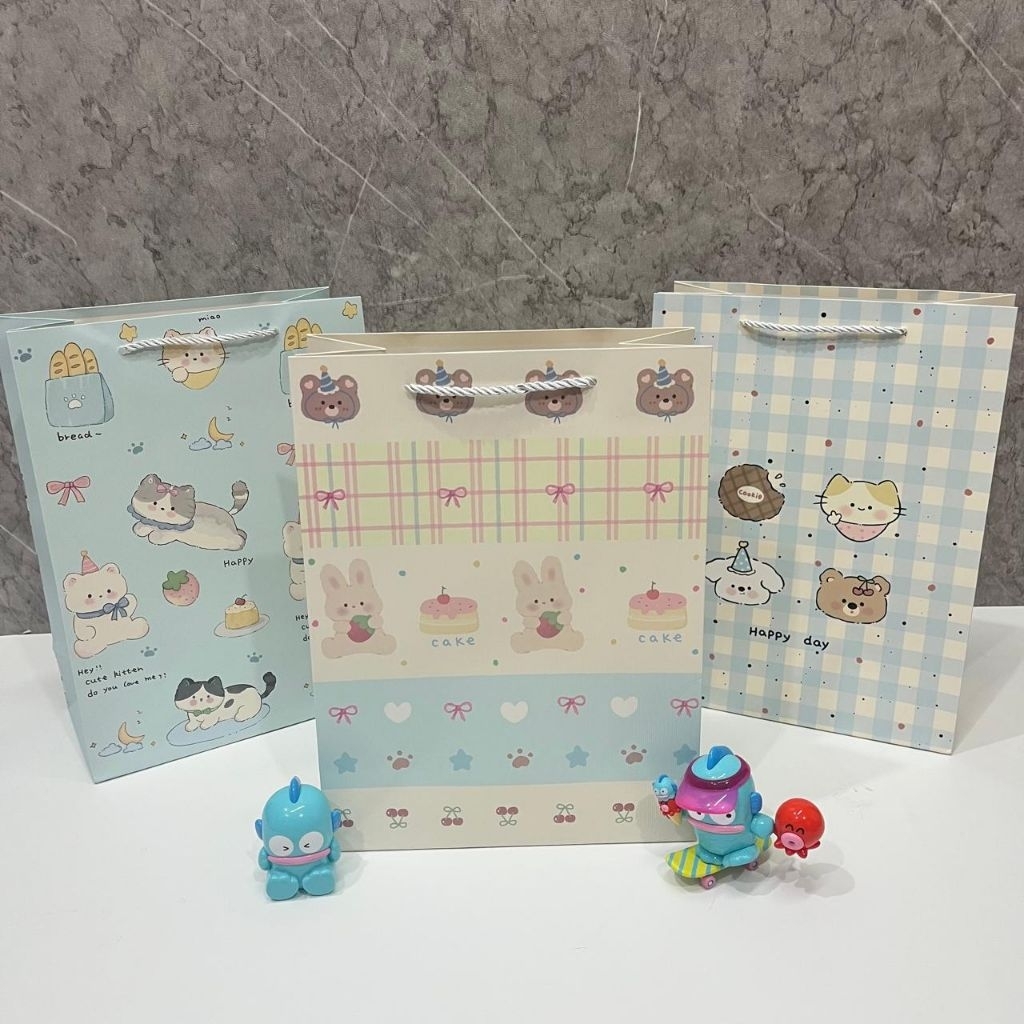 Paper Bag Tebal Premium Kucing Beruang Tas Kado Ulang Tahun