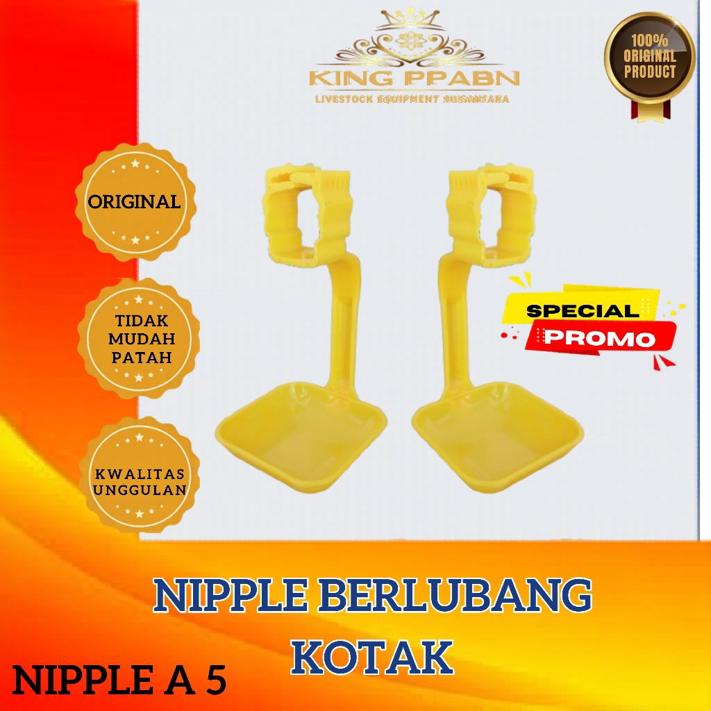 niple ayam berlubang kotak, niple berlubang kotak / nipple berlubang kotak/ nipel berlubang kotak/ n