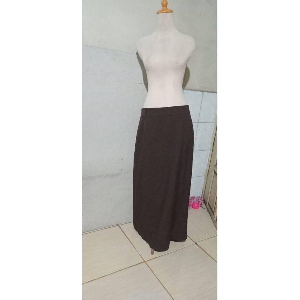 Rok Panjang Span Coklat Pakaian Bawahan Wanita Bekas Preloved