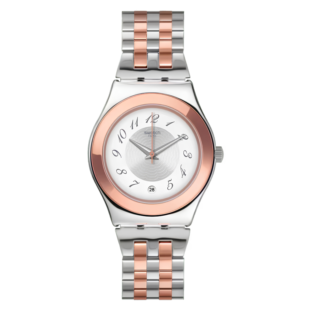 Swatch MIDIMIX YLS454G Jam Tangan Unisex Stainless Steel Rose Gold Quartz Original