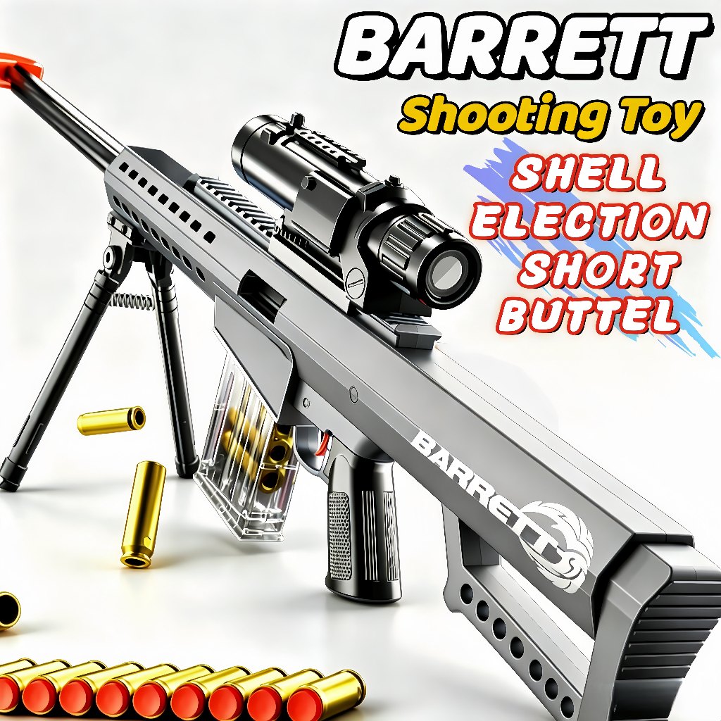 Barrett 98K Sniper Simulasi Shell Ejection Soft Bullet Gun AWM Barrett Simulasi Gun Soft Gun Toy