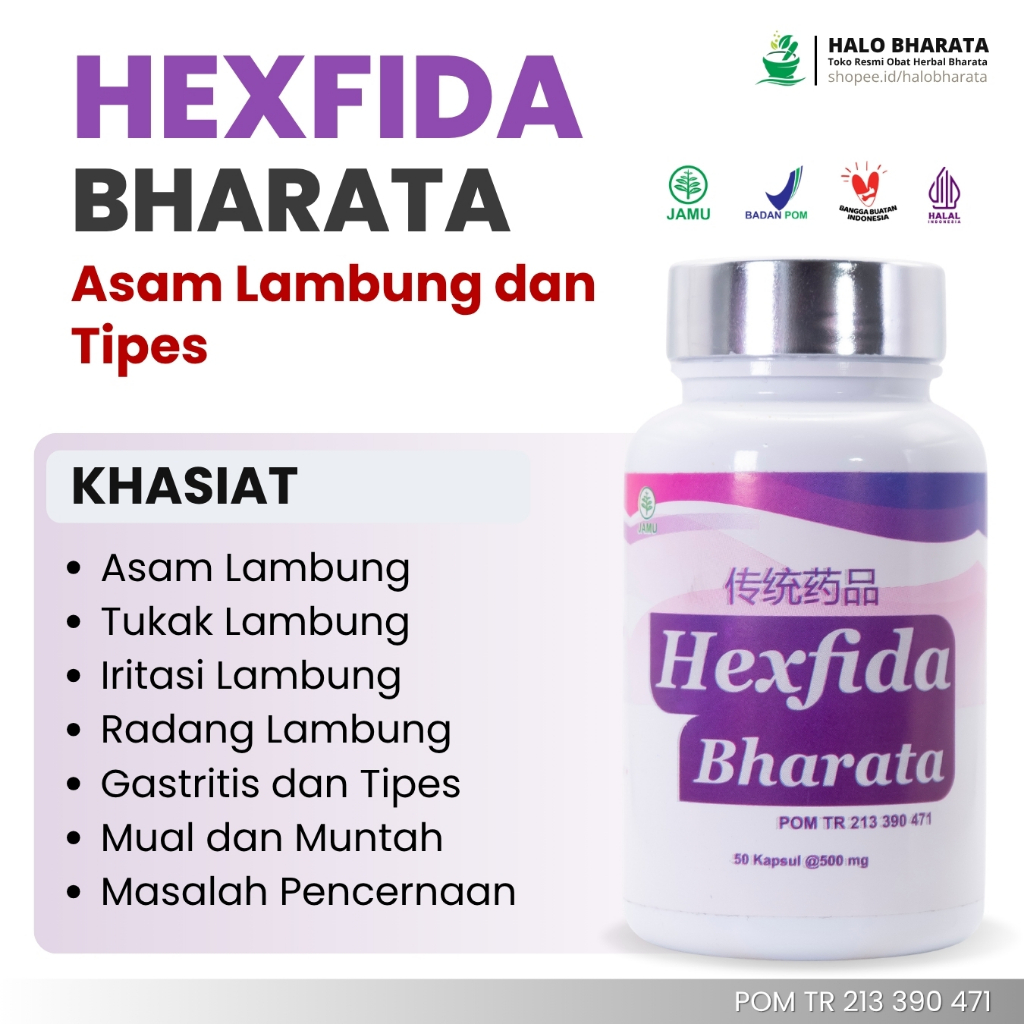 Obat Herbal Asam Lambung Radang Lambung Tukak Lambung Tipes | Hexfida Bharata | 100% Asli